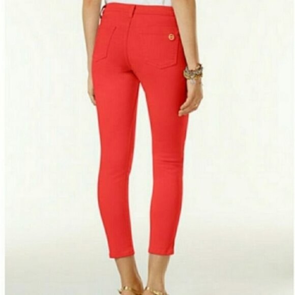 MICHAEL KORS IZZY SKINNY SEA CORAL JEANS SIZE 4 NEW WITH TAG - Picture 1 of 9